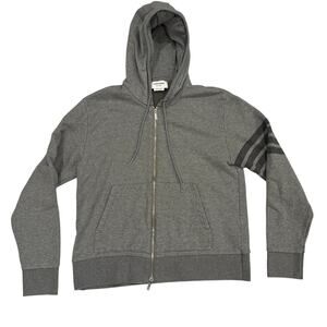 Thom Browne Classic Loopback 4-Bar Zip Up Hoodie Gray Japan Sz 4